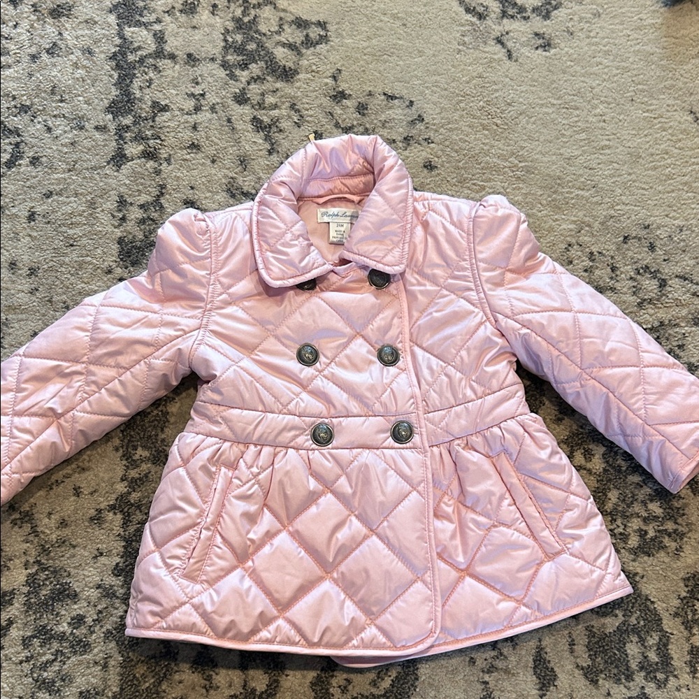 Janie and Jack Light Pink Quilted Puffer Jacket